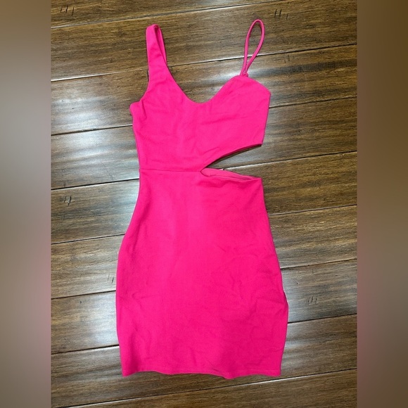 h:ours Lambert Mini Bodycon Dress in Hot Pink size XS - Picture 4 of 9